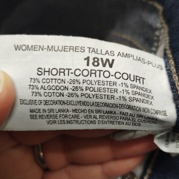 Gloria Vanderbilt Plus Size 18W Short Amanda Dark Wash Tapered Leg Blue Jeans - Picture 5 of 6